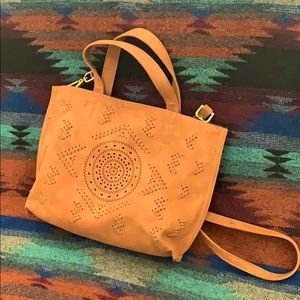 Crossbody bohemian bag faux suede